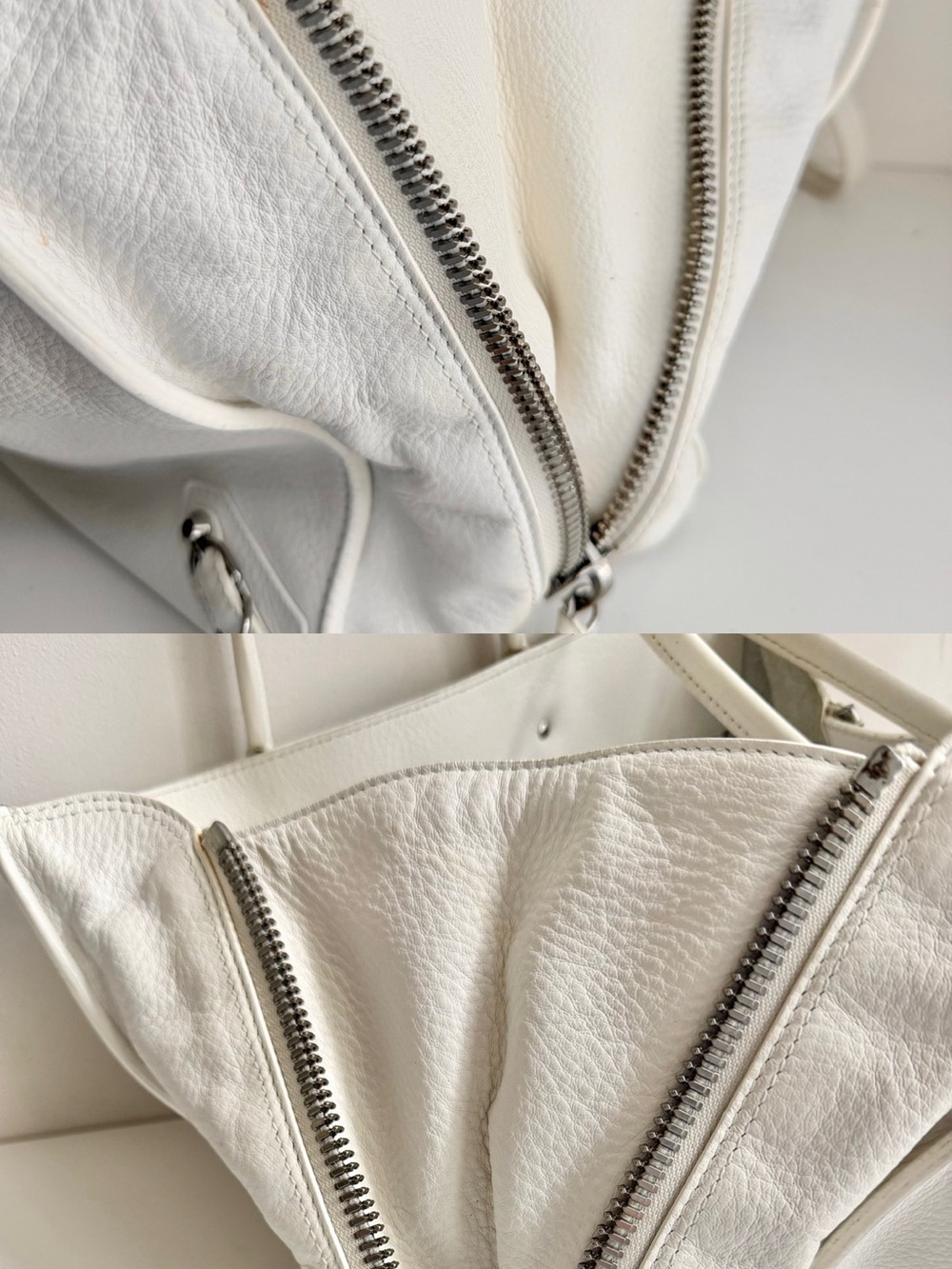 Balenciaga White Pebbled Leather Tote Bag - Picture 16 of 16